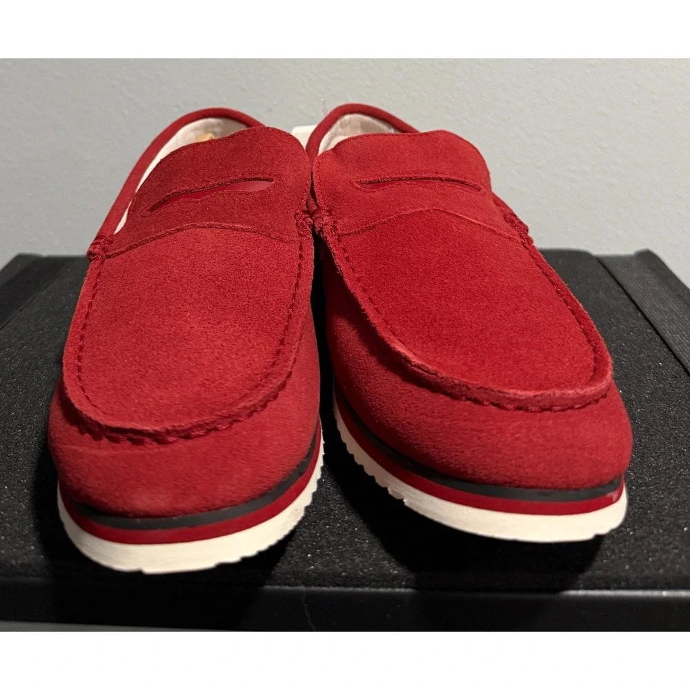 SWIMS Kristin Red Penny Loafers Slip On Moccasins Boat/Deck Shoes Mens 6.5 NEW
